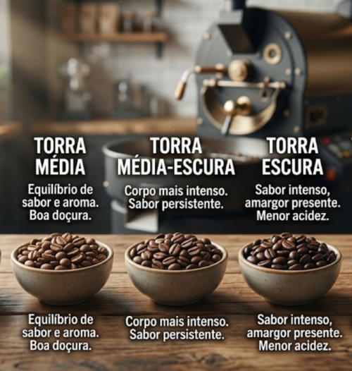 tipos de torra de café clara média escura
